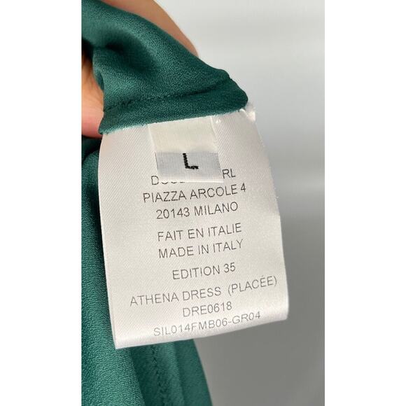 LA DOUBLEJ Sz L Large Athena Dress Silk Maxi Pink Green - Picture 4 of 14